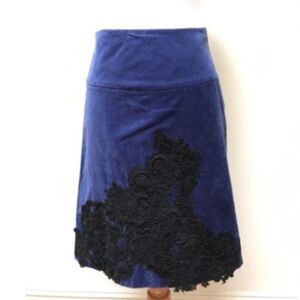 Anthropologie Velvet Beaded Eleveness Skirt